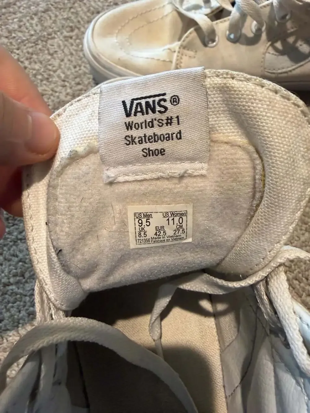 Vans Sk8-Hi True White High Top Canvas Sneakers